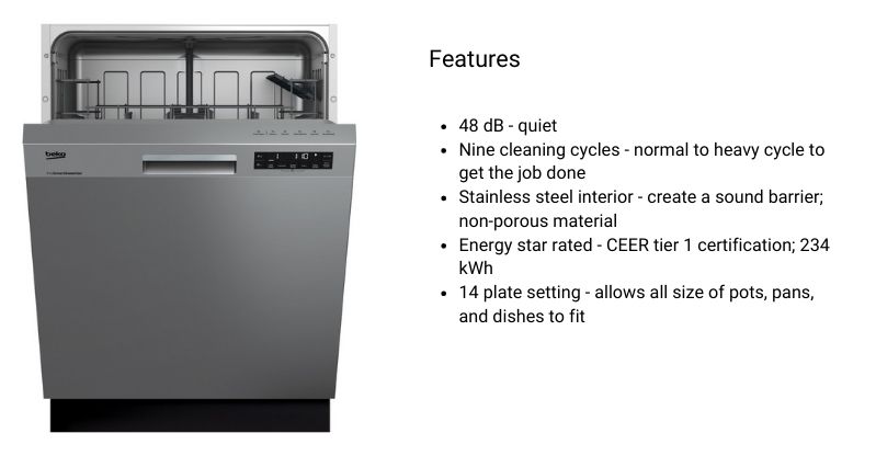 倍科- dut25401x最好洗碗机-下- 500