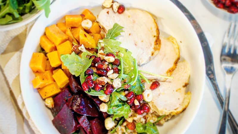 Farro-and-Root-Vegetable-Grain-Bowl-with-Sous-Vide-Turkey-Breast-Healthy-Steam-Oven-Recipes-Yale-Appliance